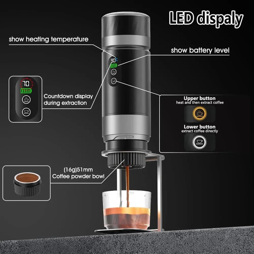 Taşınabilir Espresso Kahve Makinesi 3'ü 1 Arada