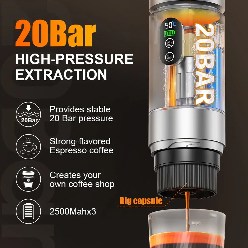 Taşınabilir Espresso Kahve Makinesi 3'ü 1 Arada